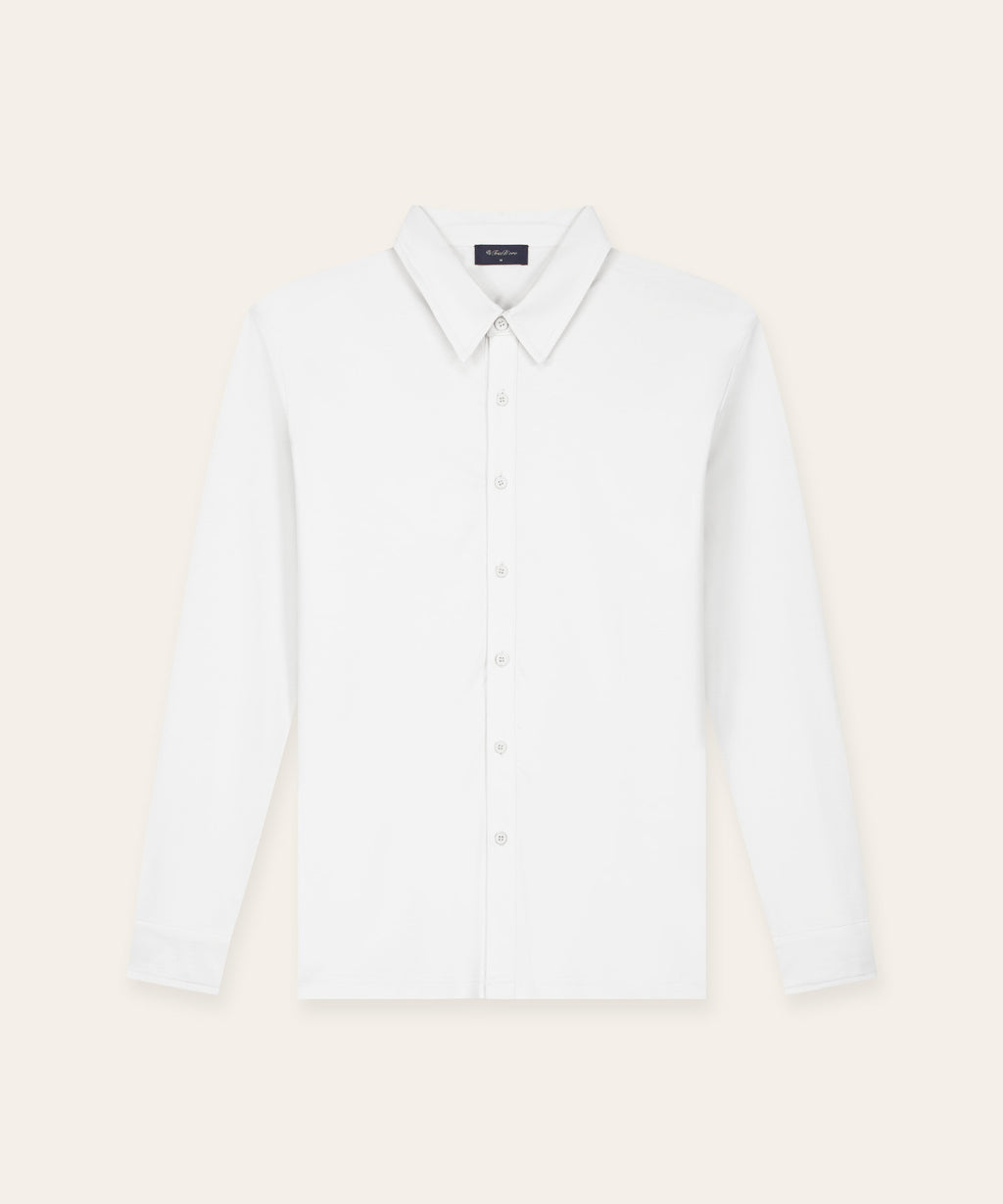Buttoned Longsleeve Polo | White