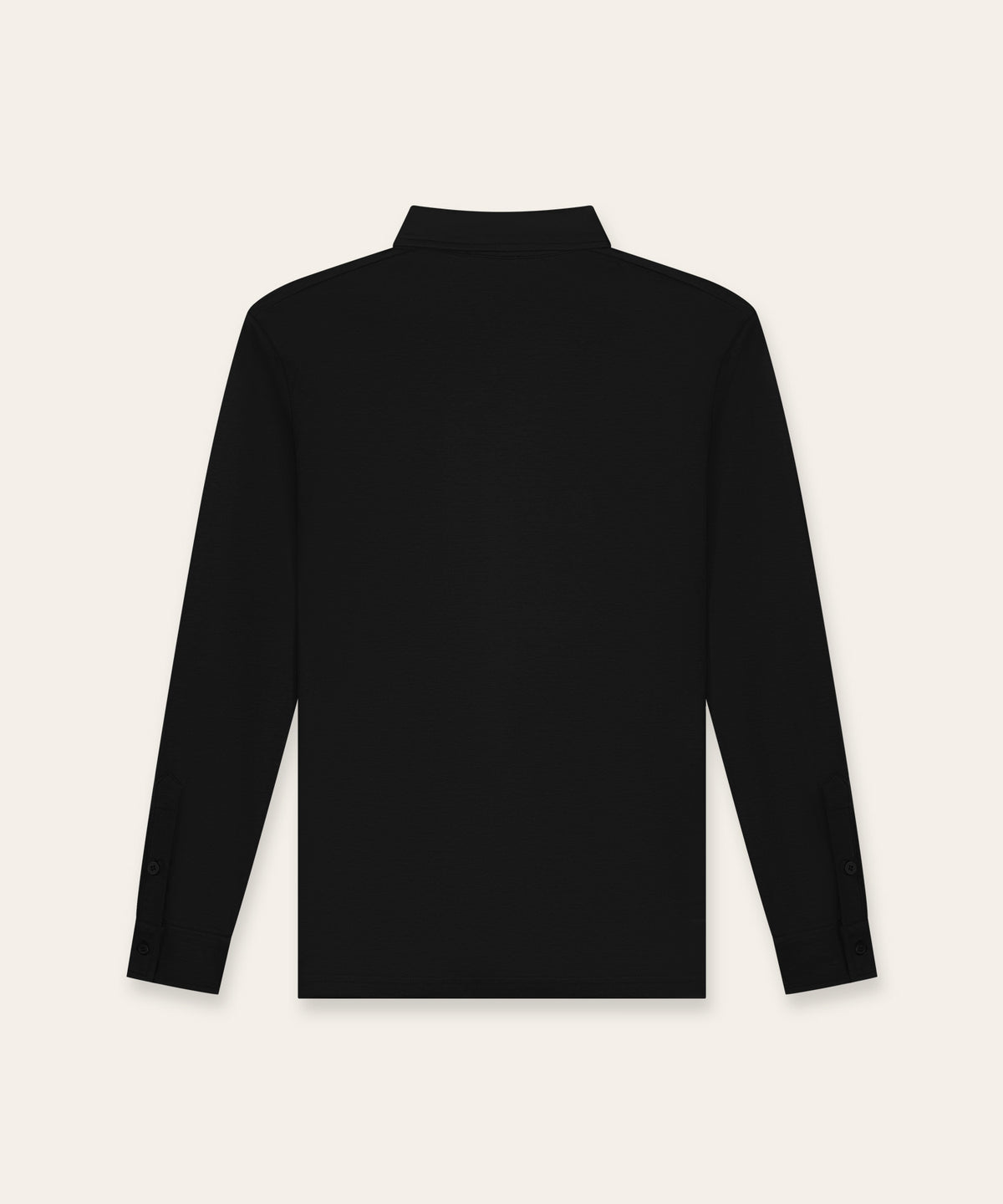 Buttoned Longsleeve Polo | Black