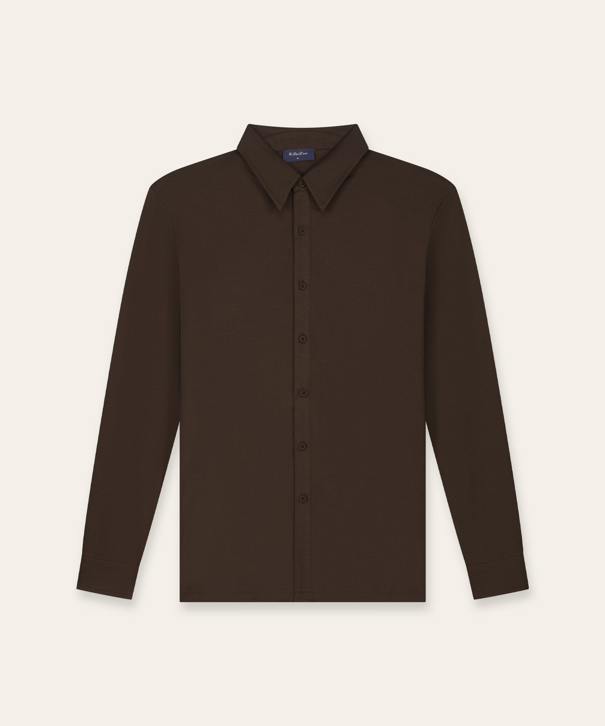 Buttoned Longsleeve Polo | Brown