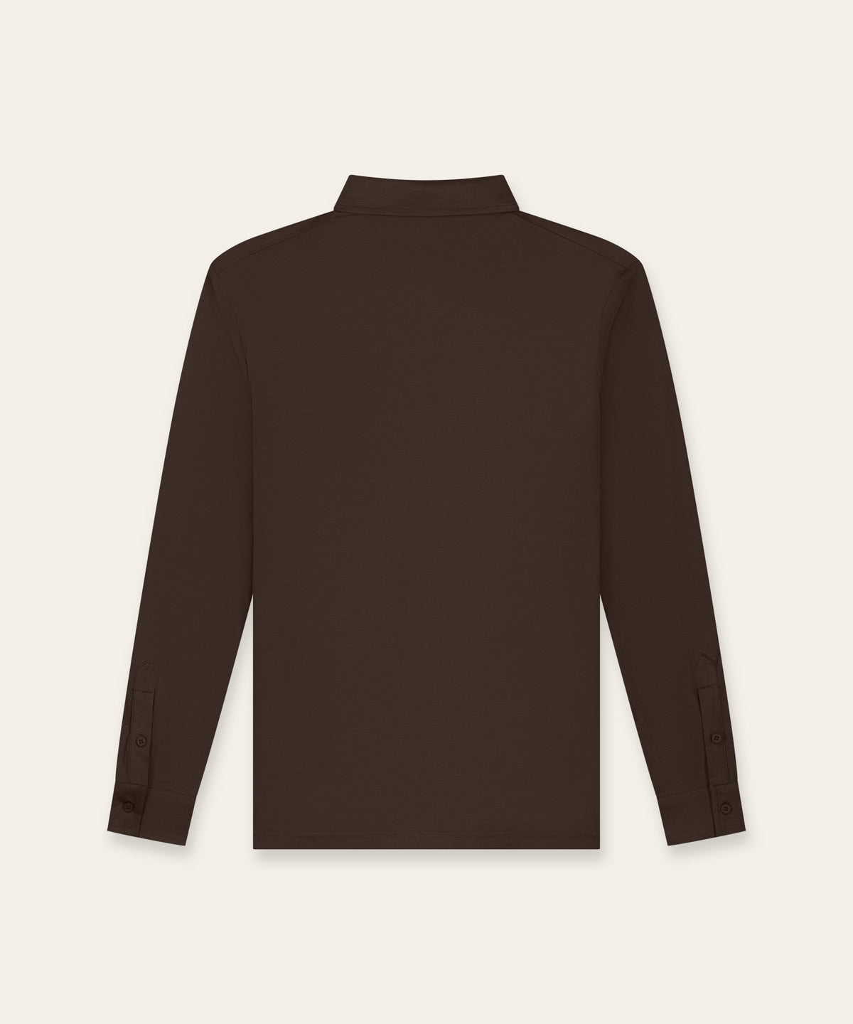Buttoned Longsleeve Polo | Brown
