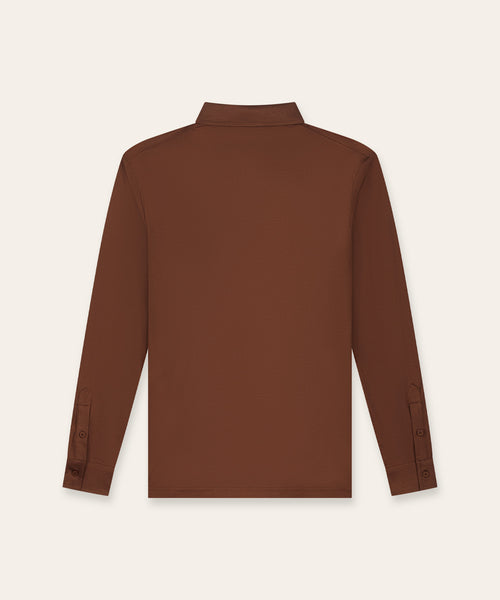 Buttoned Longsleeve Polo | Copper