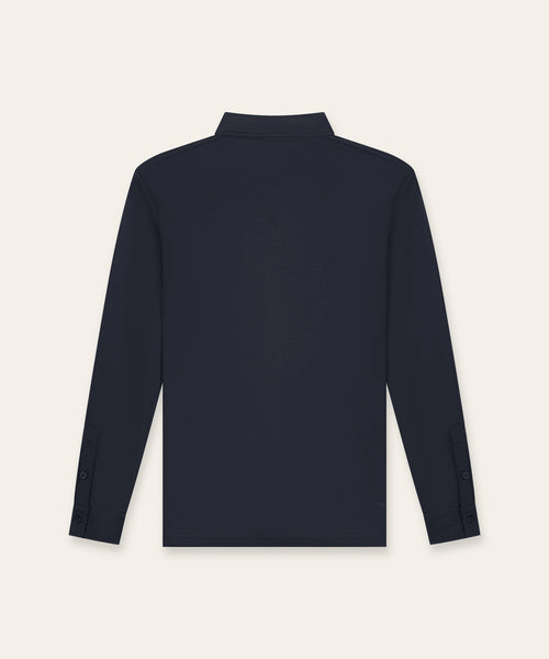Buttoned Longsleeve Polo | Navy