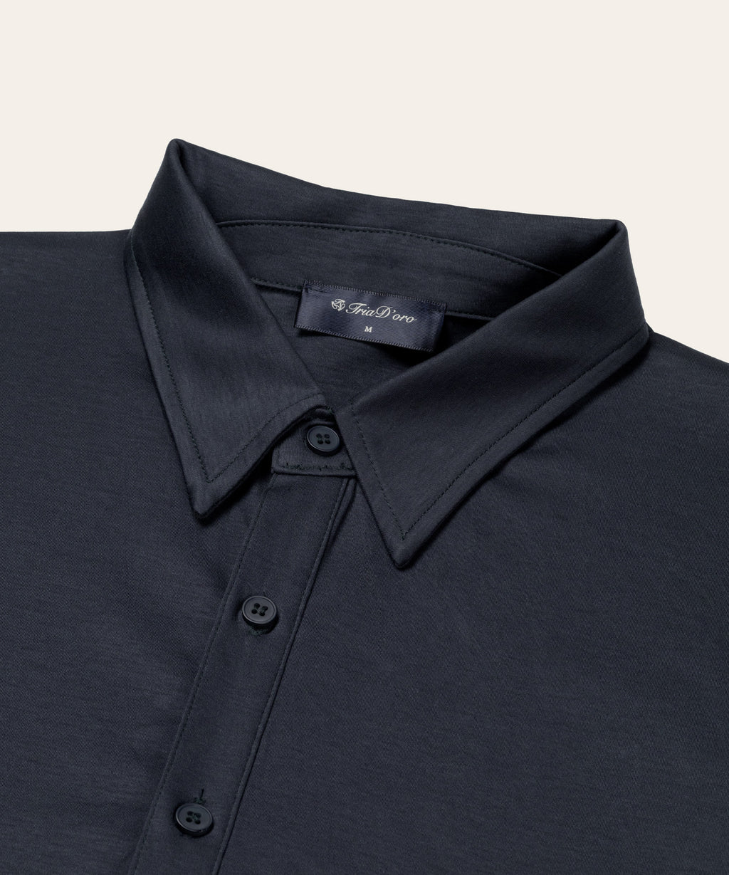 Buttoned Longsleeve Polo | Navy