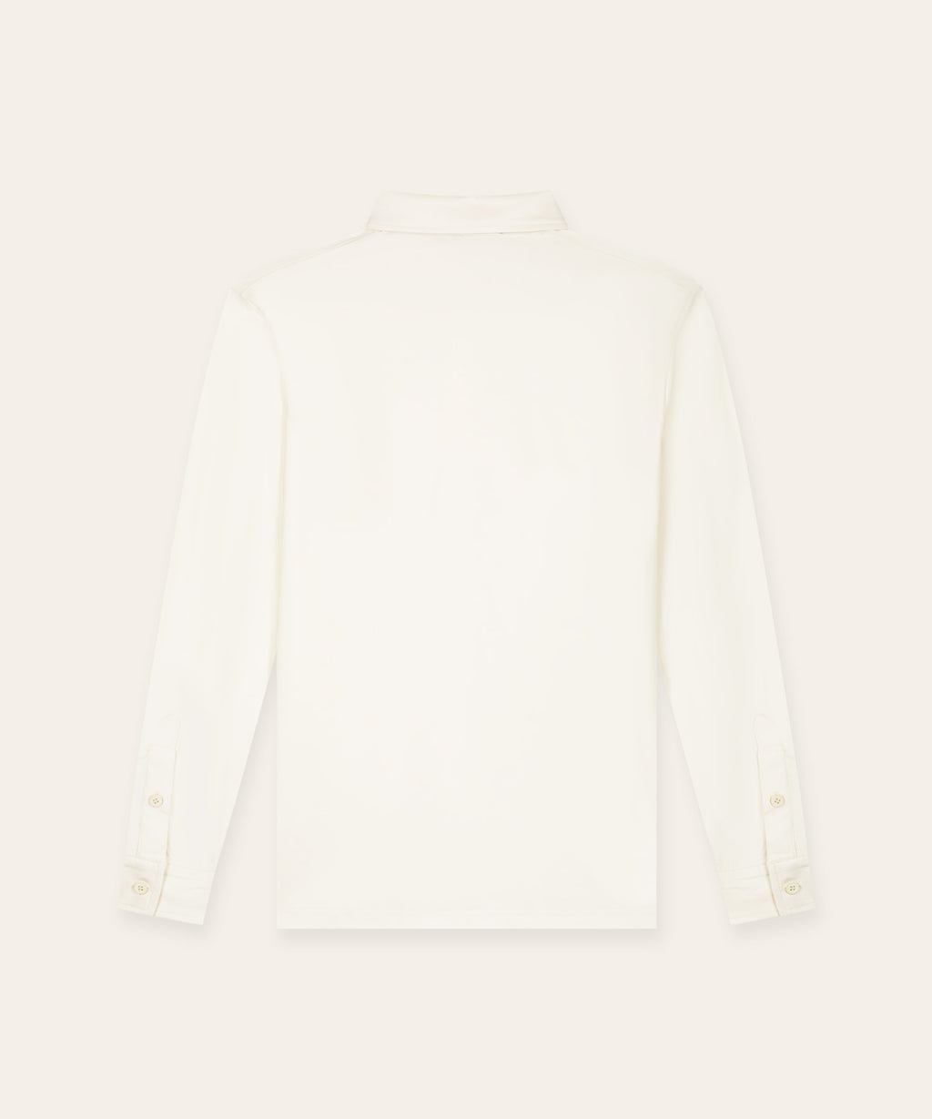 Buttoned Longsleeve Polo | Off-White