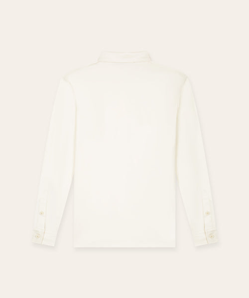 Buttoned Longsleeve Polo | Off-White