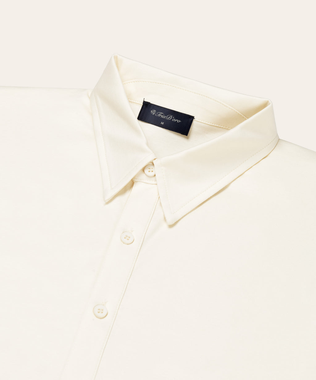 Buttoned Longsleeve Polo | Off-White