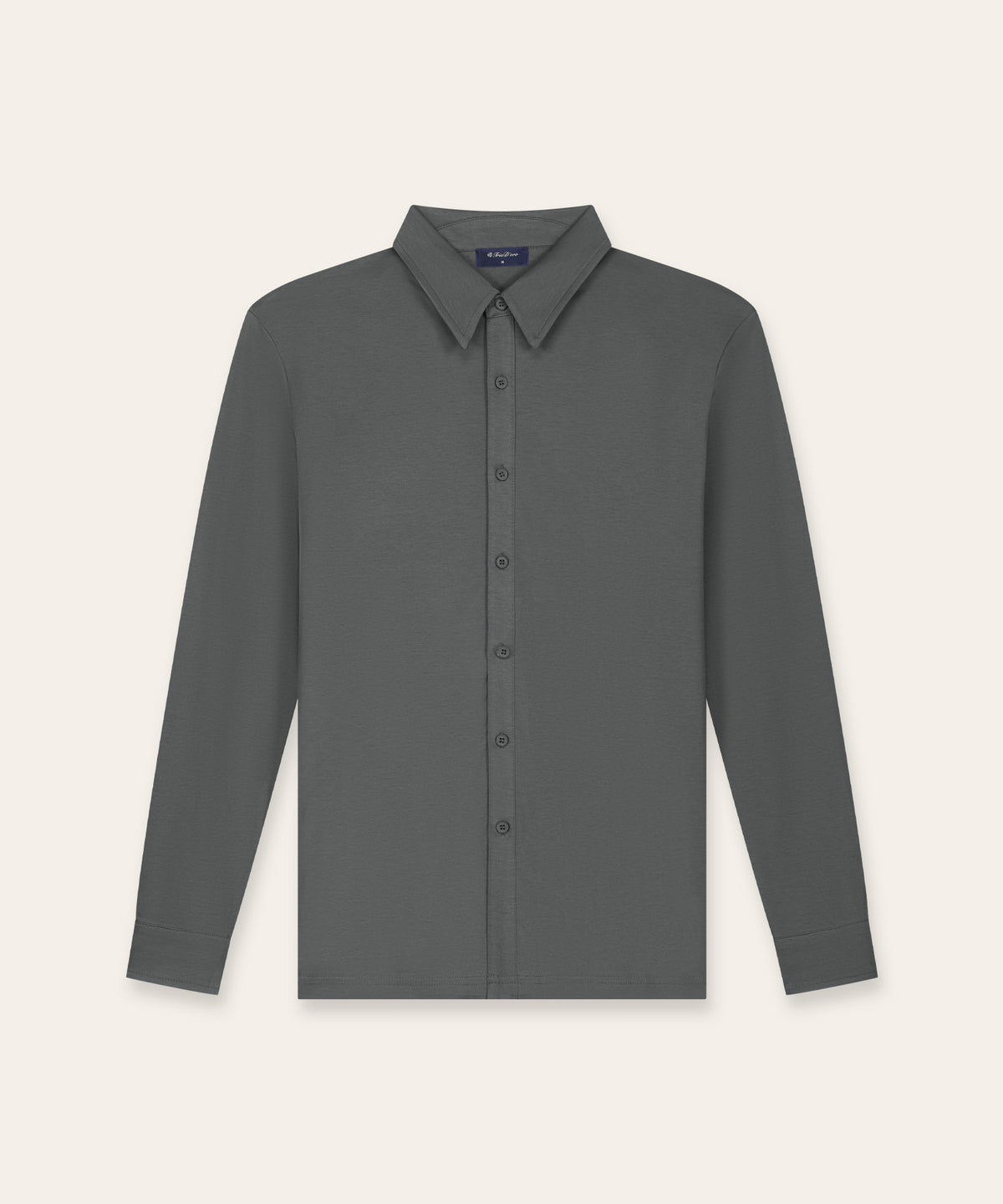 Buttoned Longsleeve Polo | Slate Grey