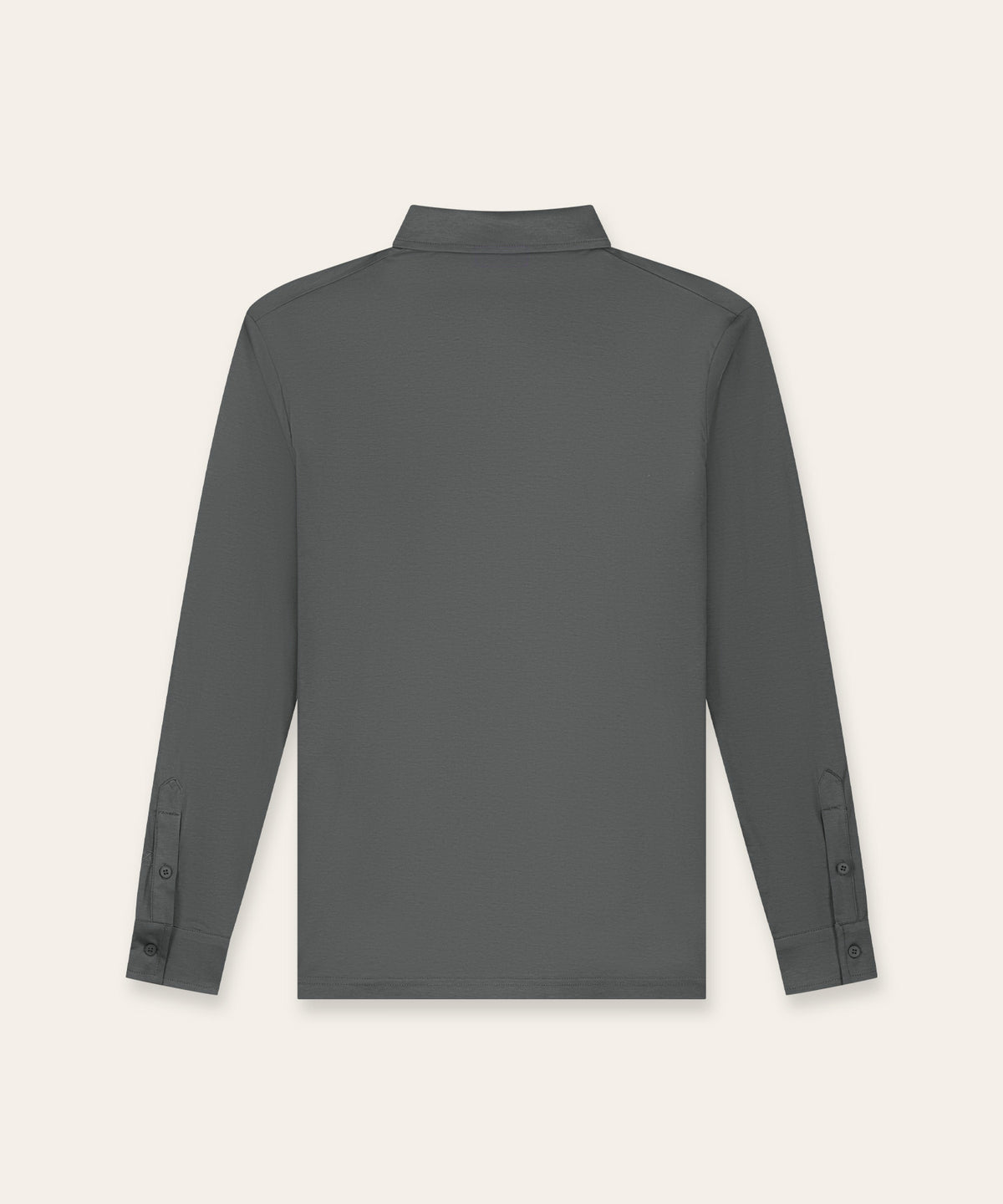 Buttoned Longsleeve Polo | Slate Grey
