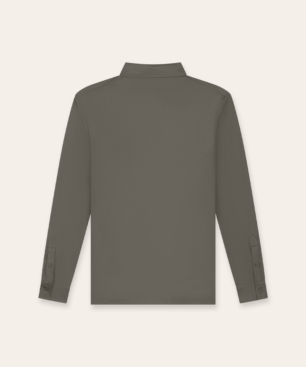 Buttoned Longsleeve Polo | TaupeNew