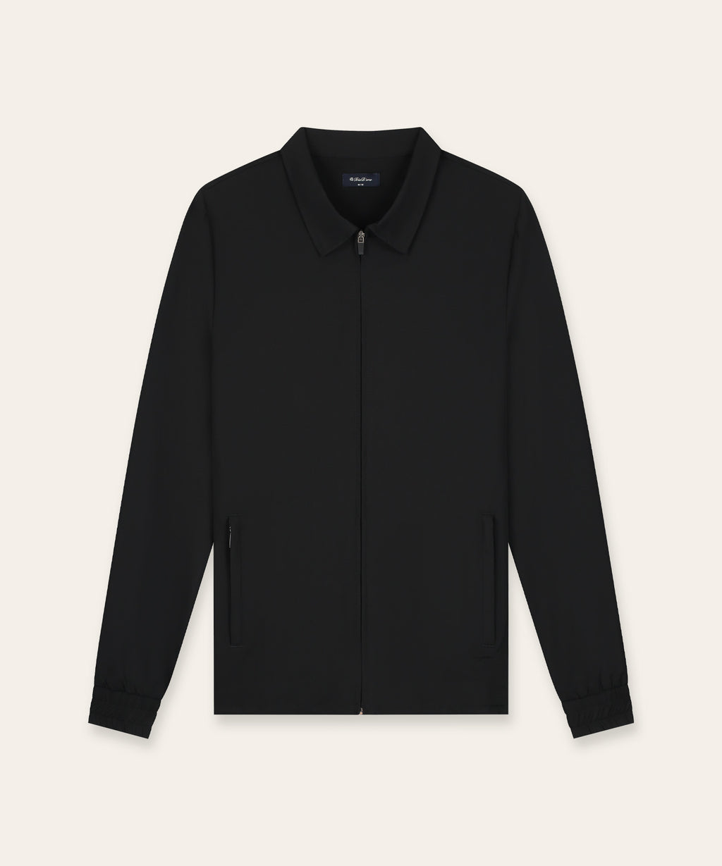 Tracksuit Jacket with Collar | Black