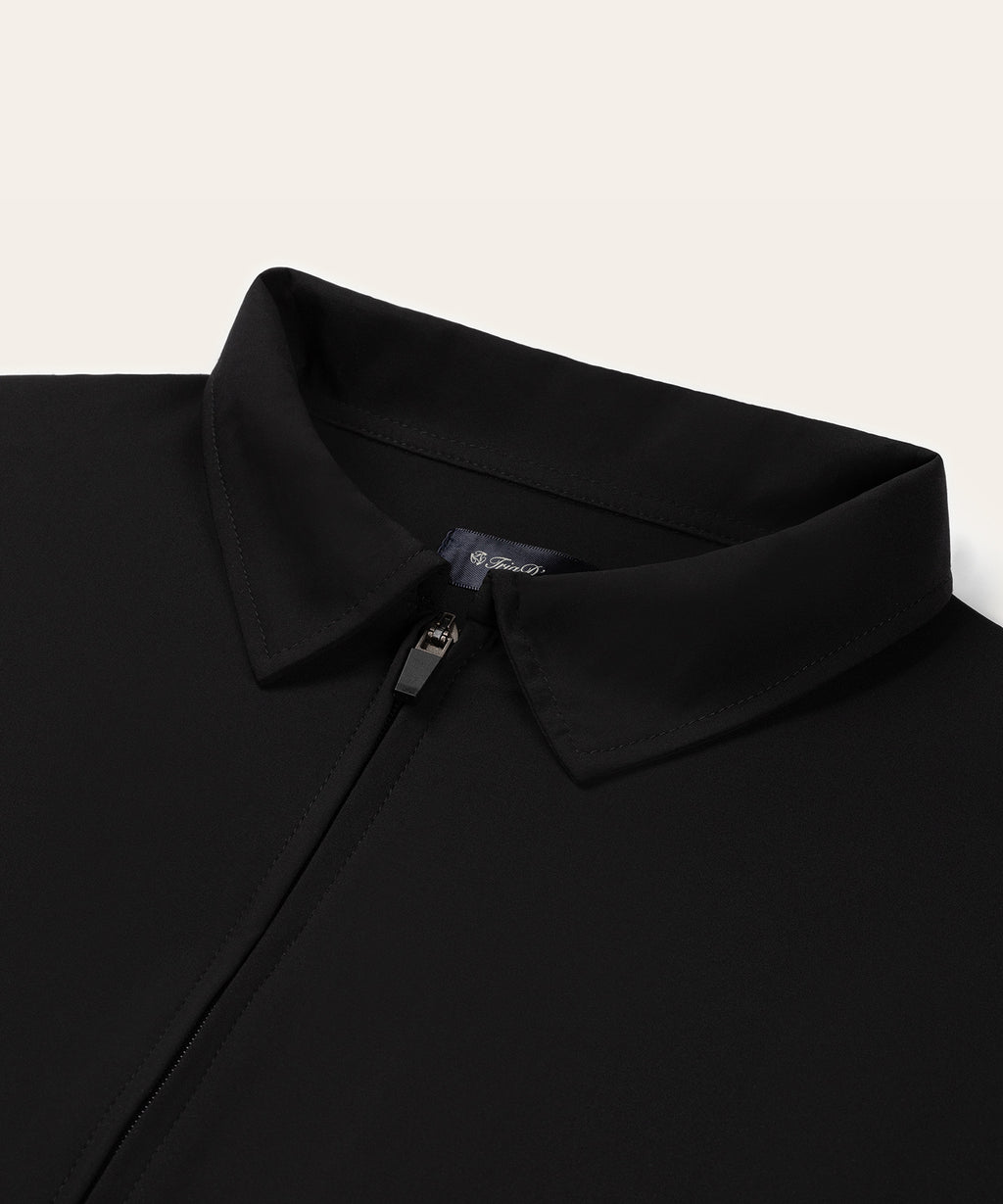 Tracksuit Jacket with Collar | Black