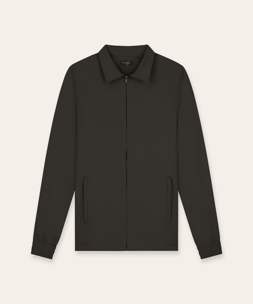 Tracksuit Jacket with Collar | Brown