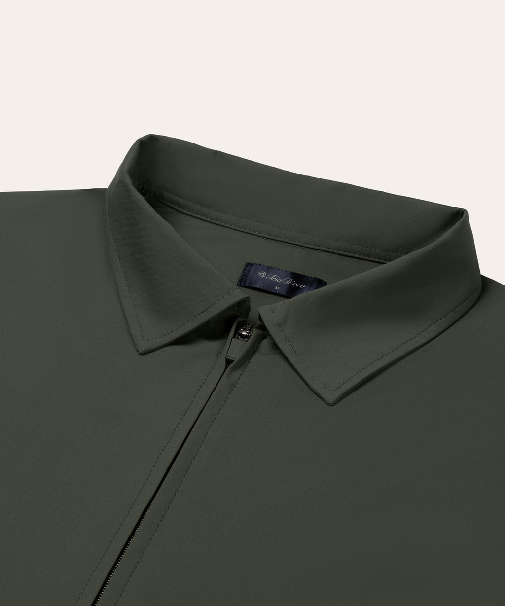 Tracksuit Jacket with Collar | Olive