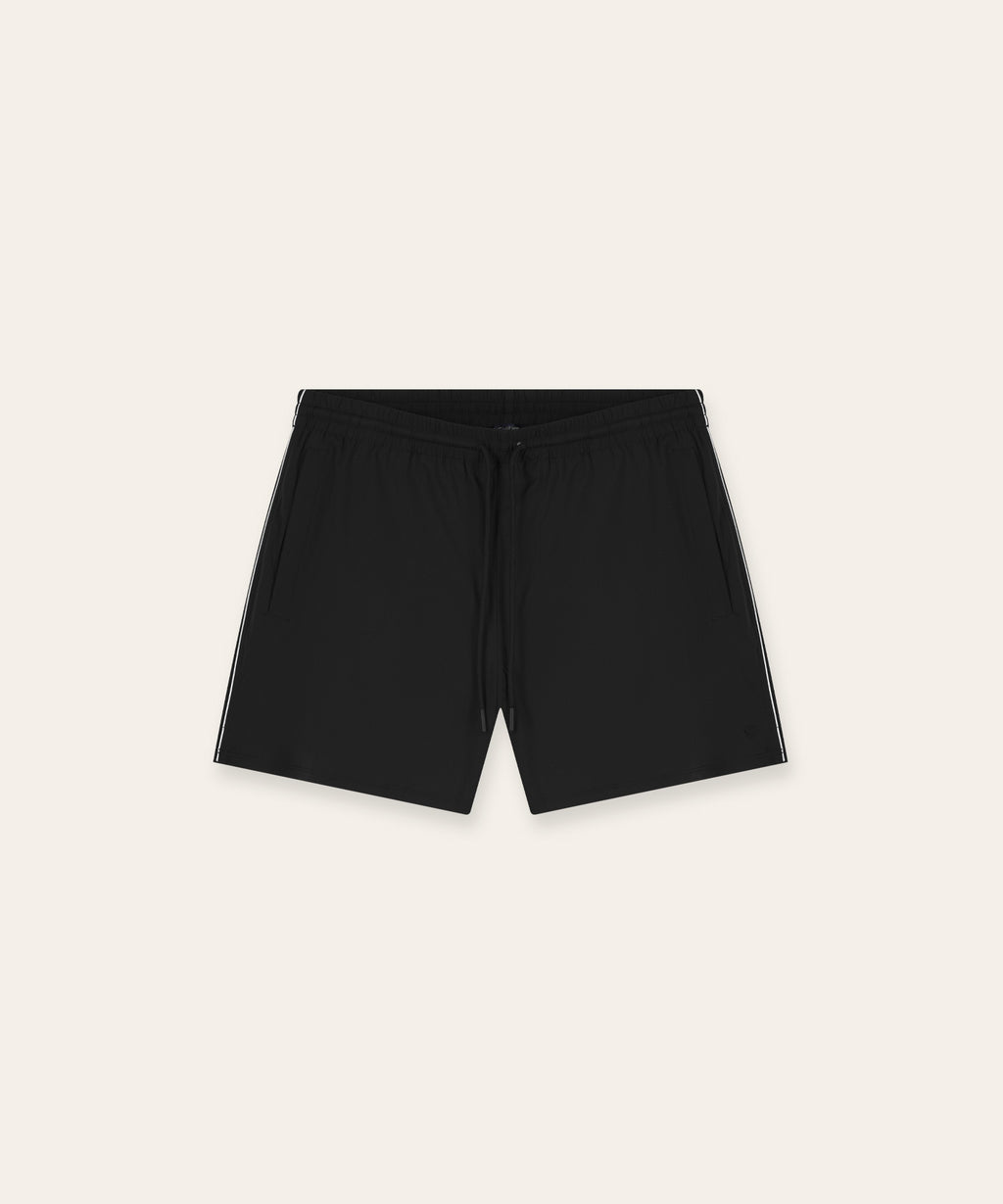 Travel Swimshort Piped | Black