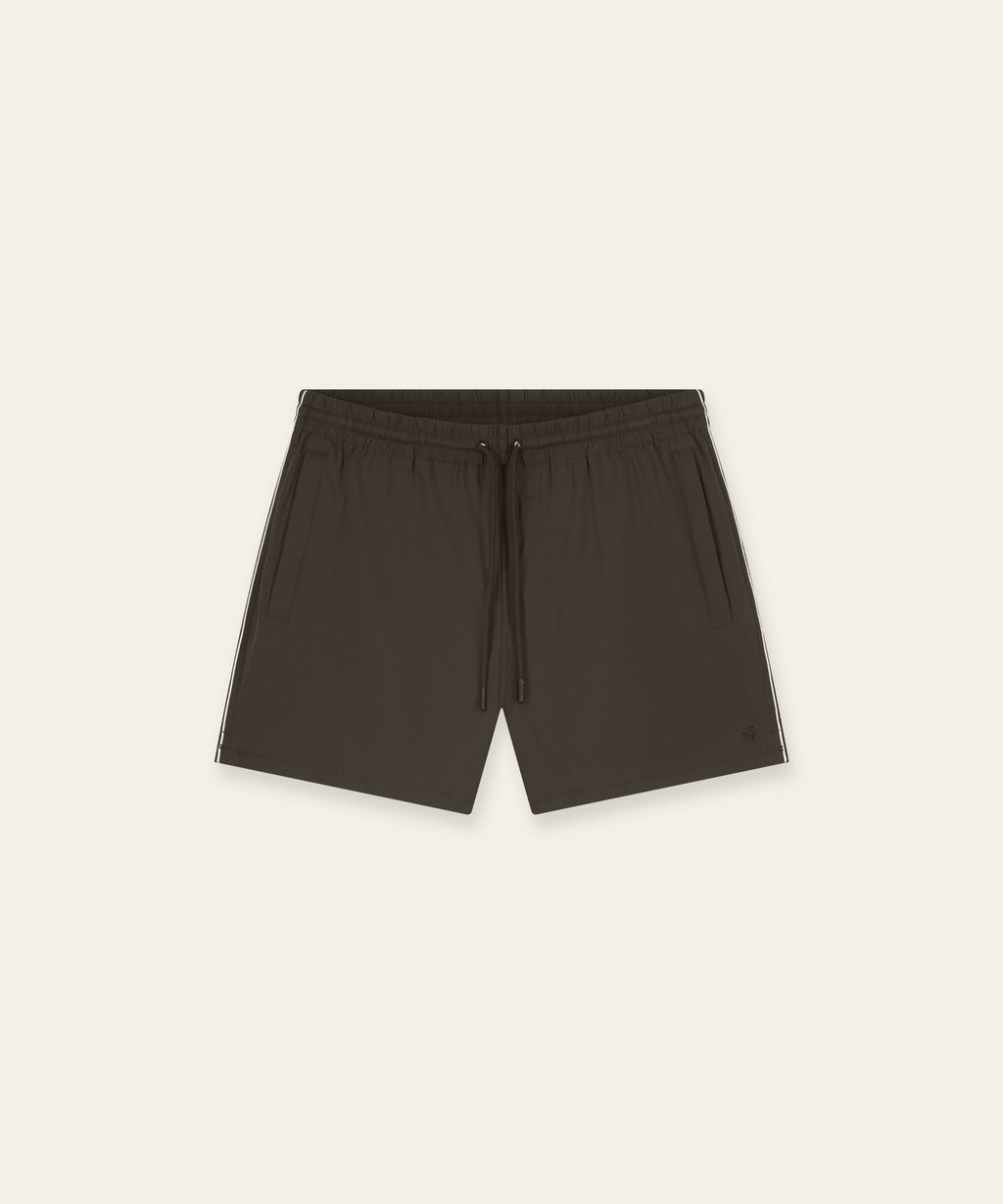 Travel Swimshort Piped | Brown