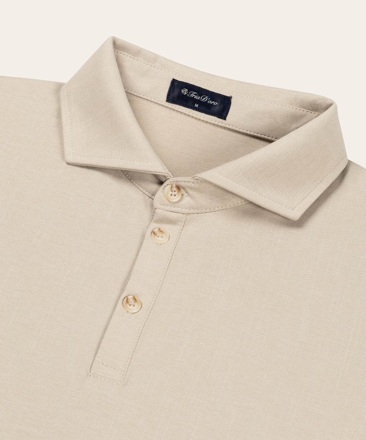 Riviera Buttoned Polo | Beige