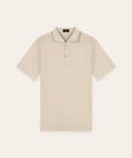 Riviera Buttoned Polo | Beige