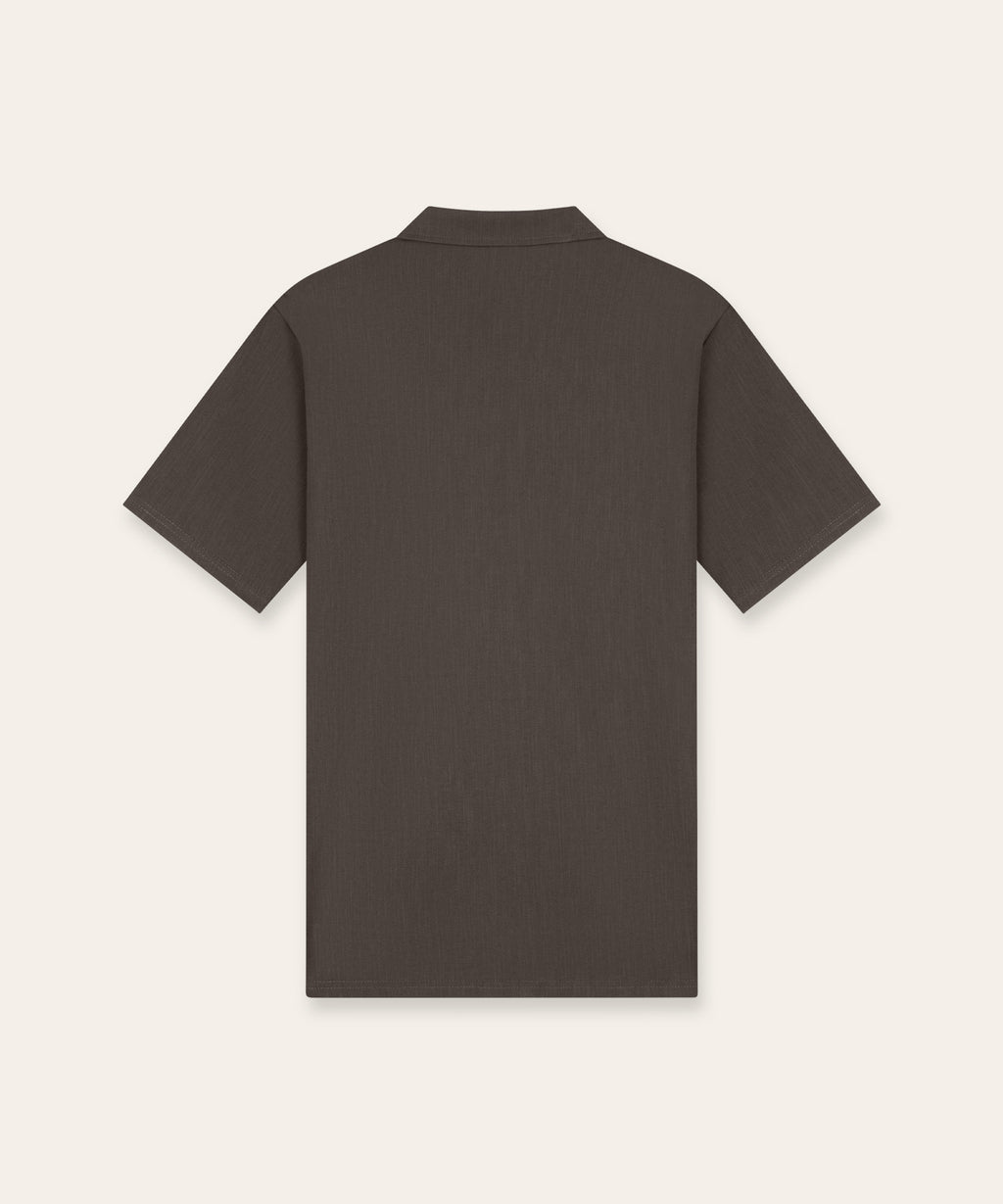 Riviera Buttoned Polo | Brown