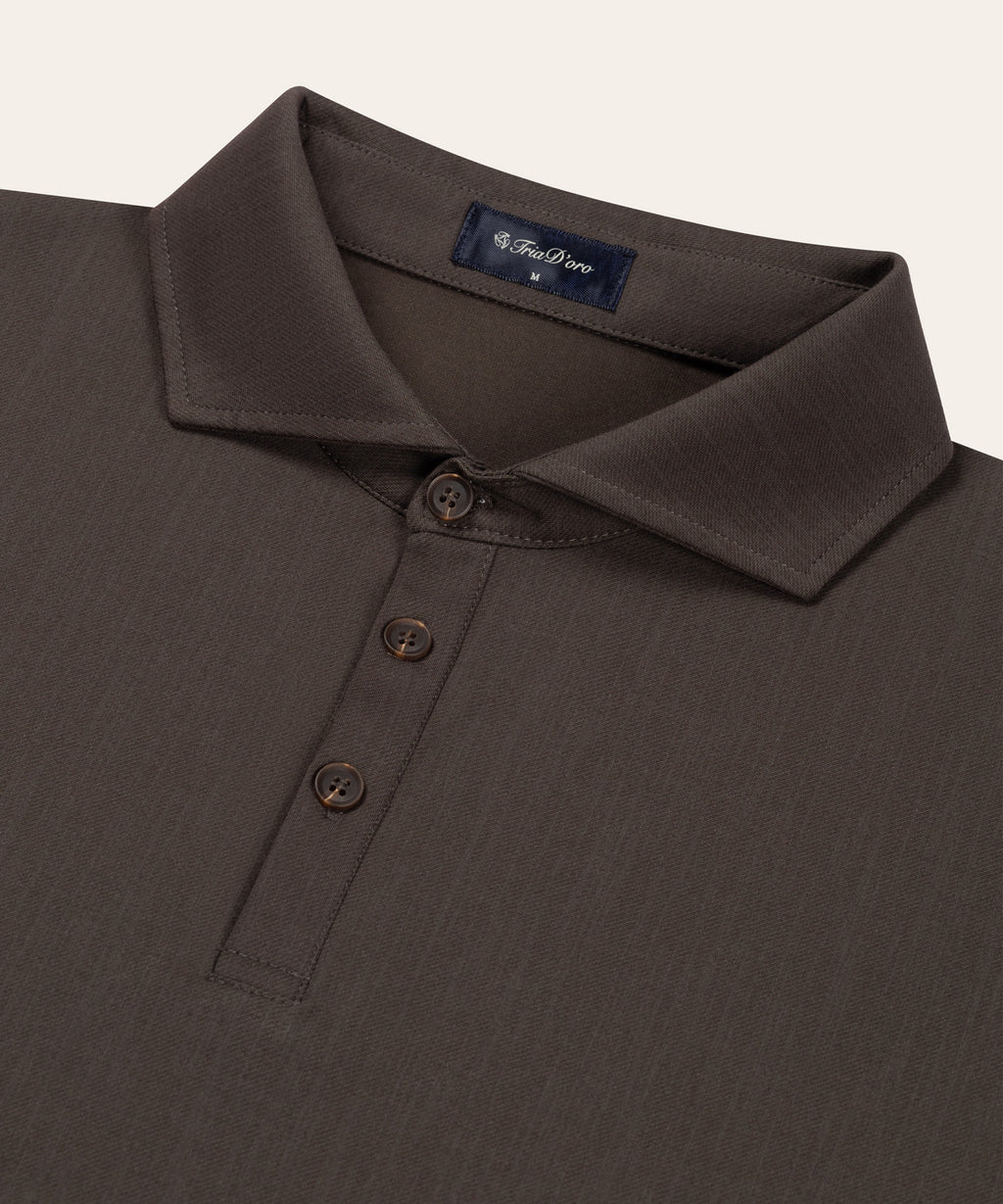 Riviera Buttoned Polo | Brown