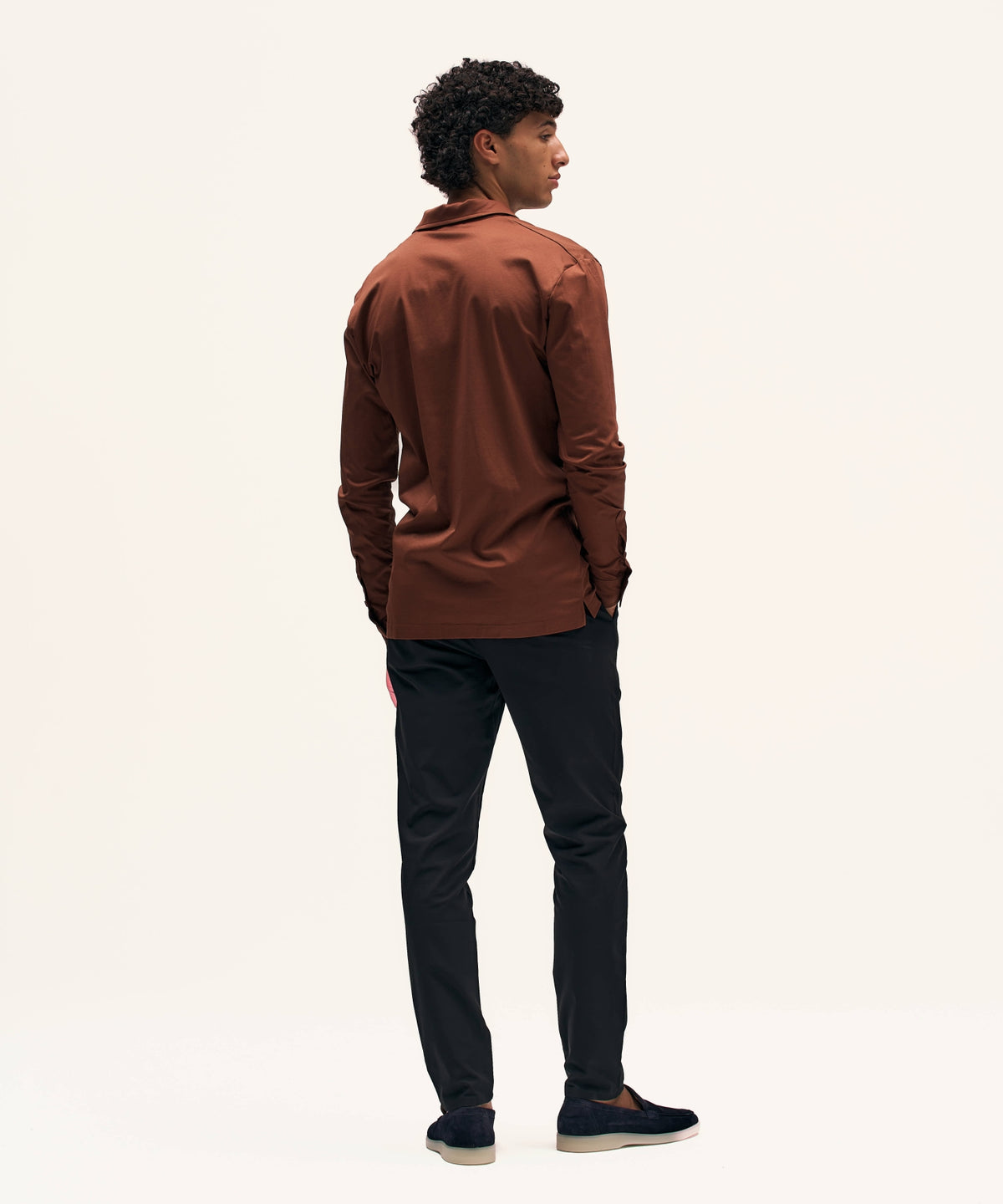 Buttoned Longsleeve Polo | Copper