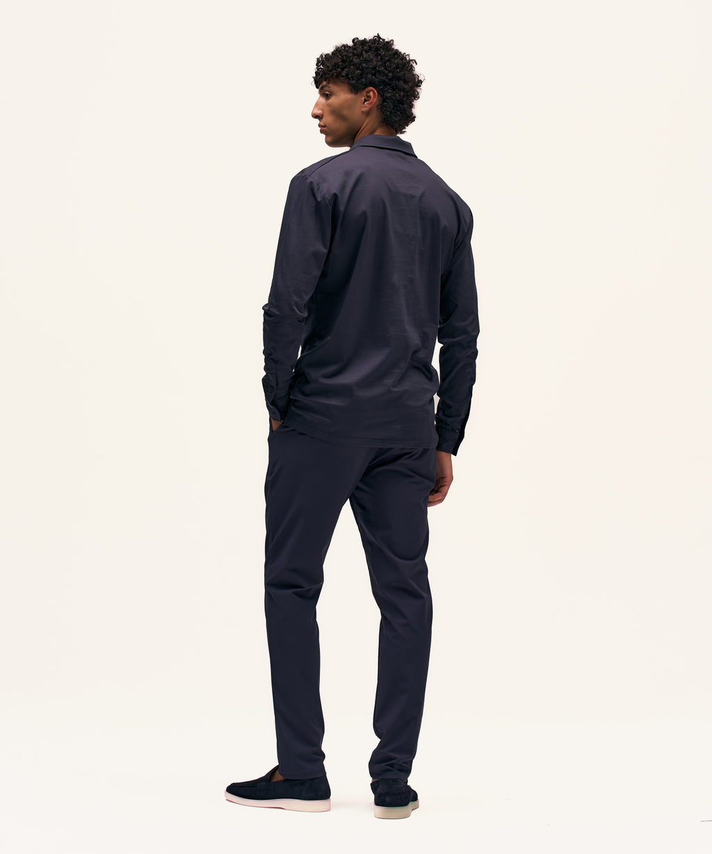 Buttoned Longsleeve Polo | Navy