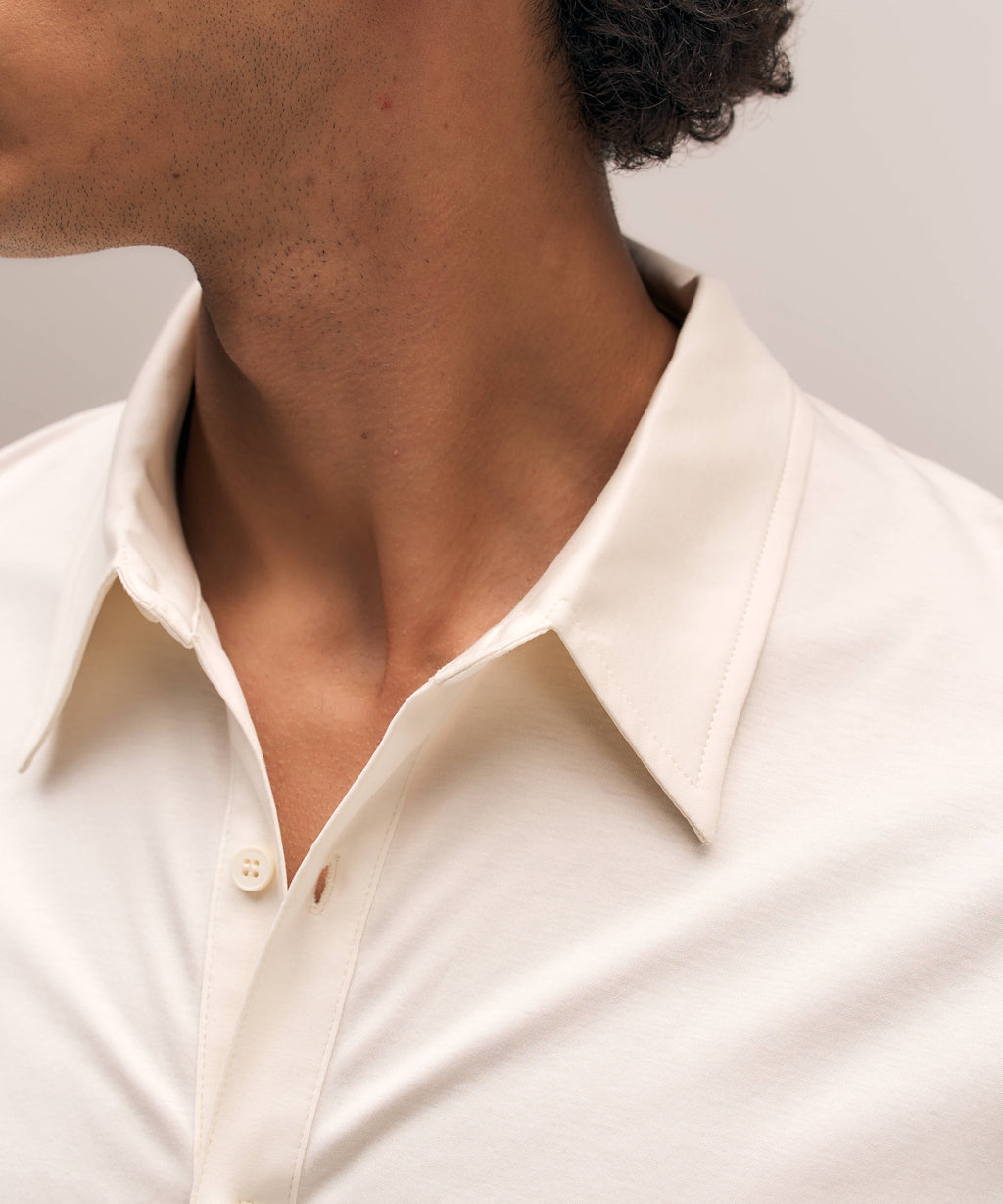 Buttoned Longsleeve Polo | Off-White