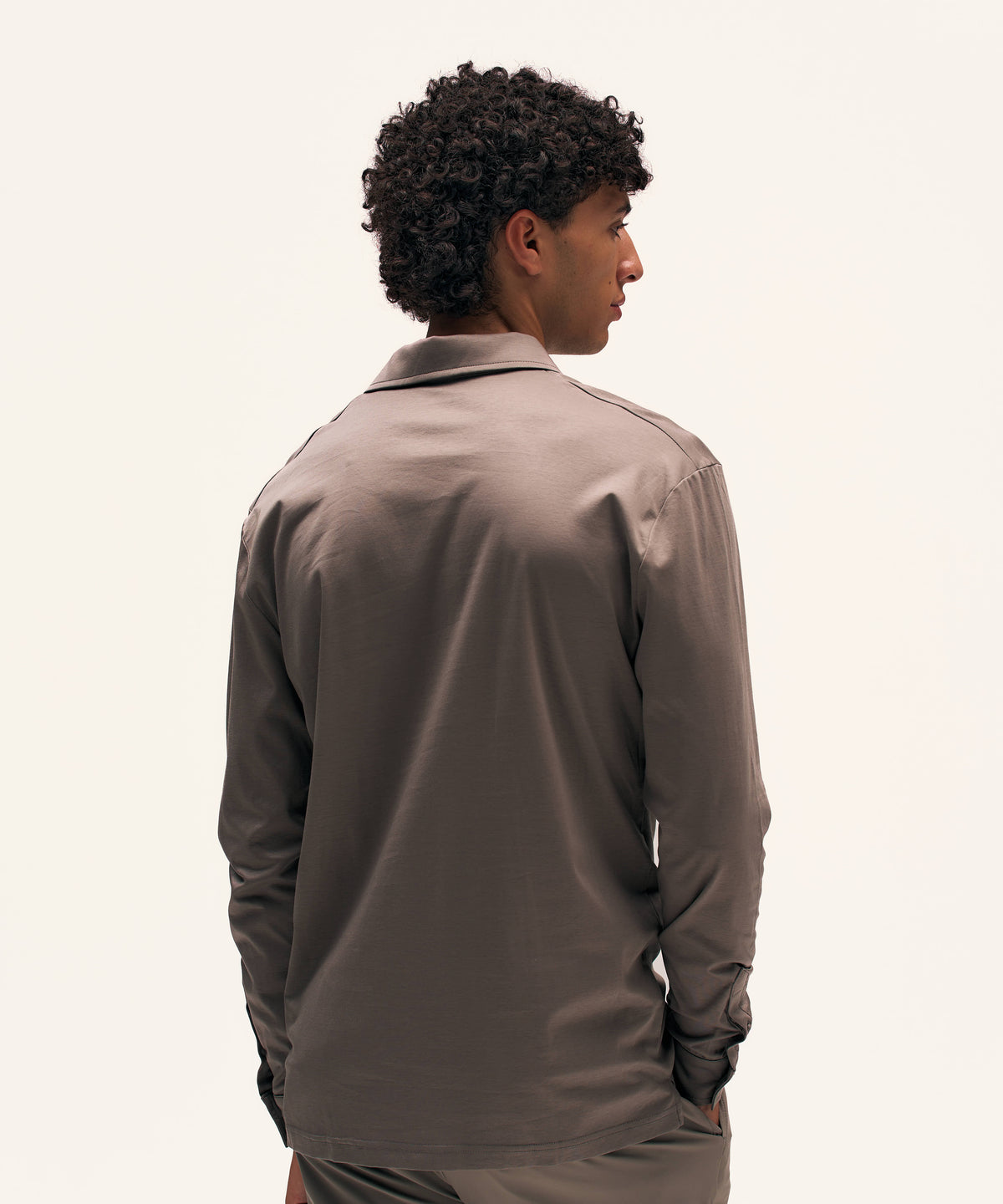 Buttoned Longsleeve Polo | TaupeNew