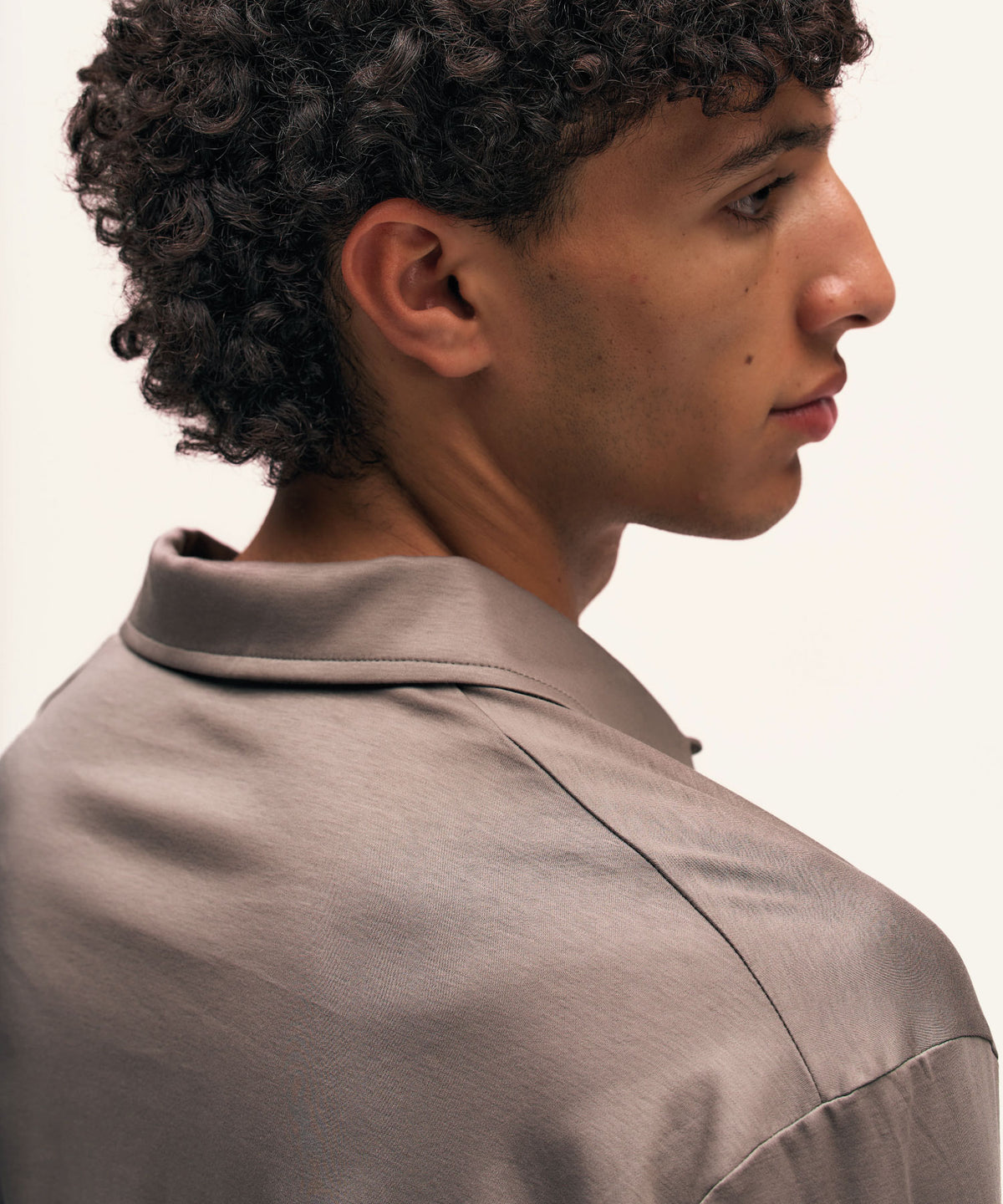 Buttoned Longsleeve Polo | TaupeNew
