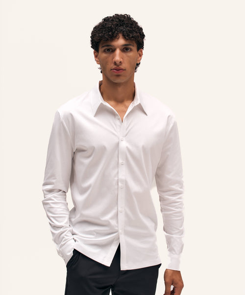 Buttoned Longsleeve Polo | White
