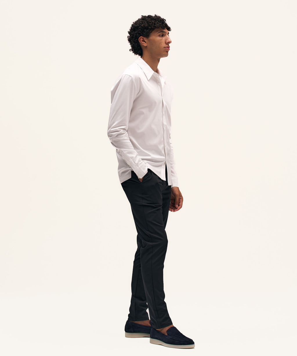 Buttoned Longsleeve Polo | White