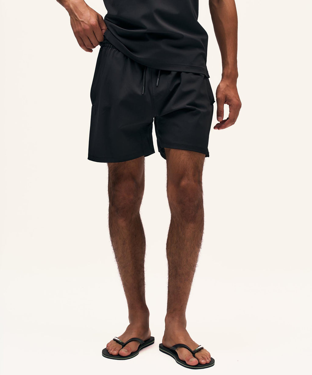 Travel Swimshort Piped | Black