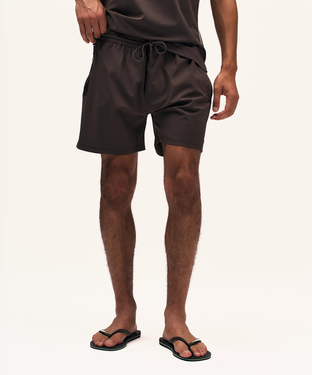 Travel Swimshort Piped | Brown
