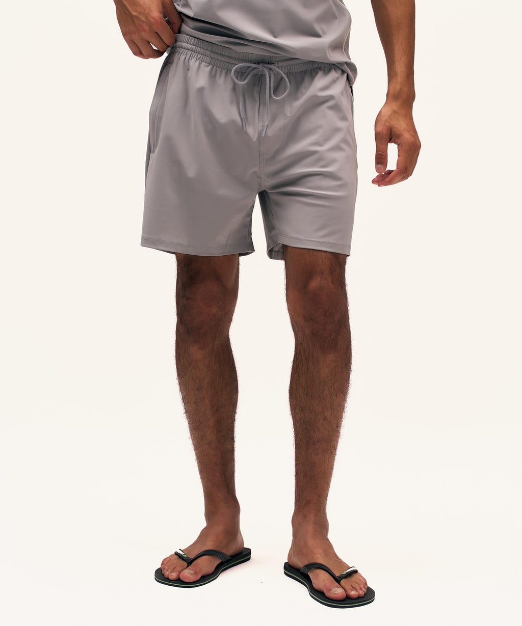 Travel Swimshort Piped | Light Grey