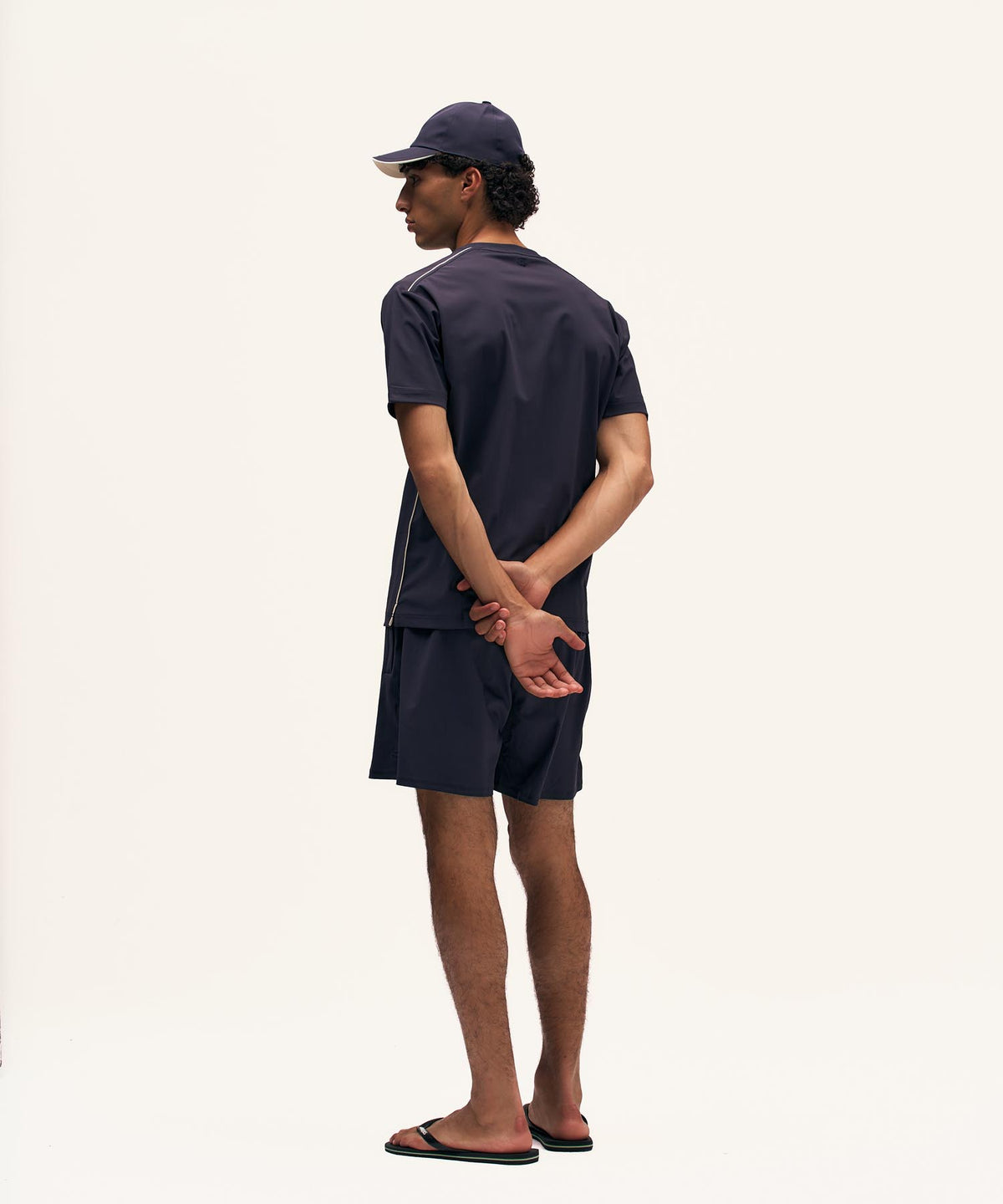 Travel Swimshort Piped | Navy