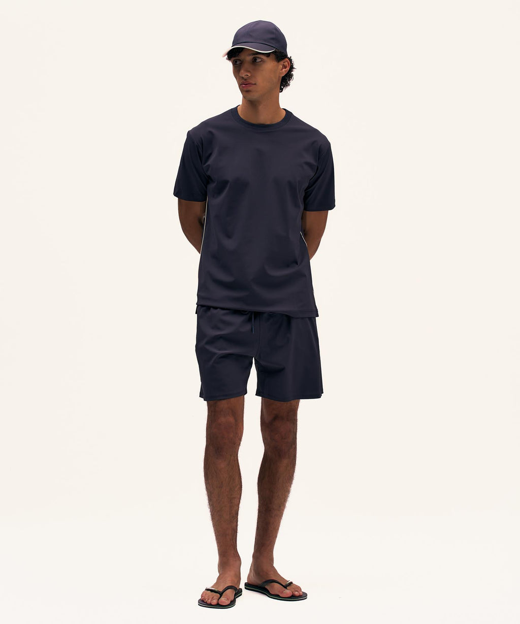 Travel Swimshort Piped | Navy