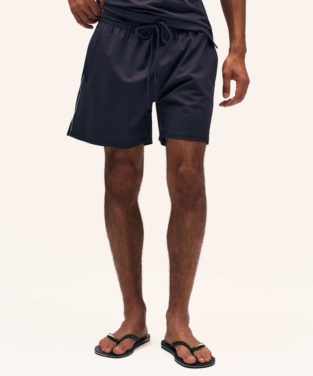Travel Swimshort Piped | Navy