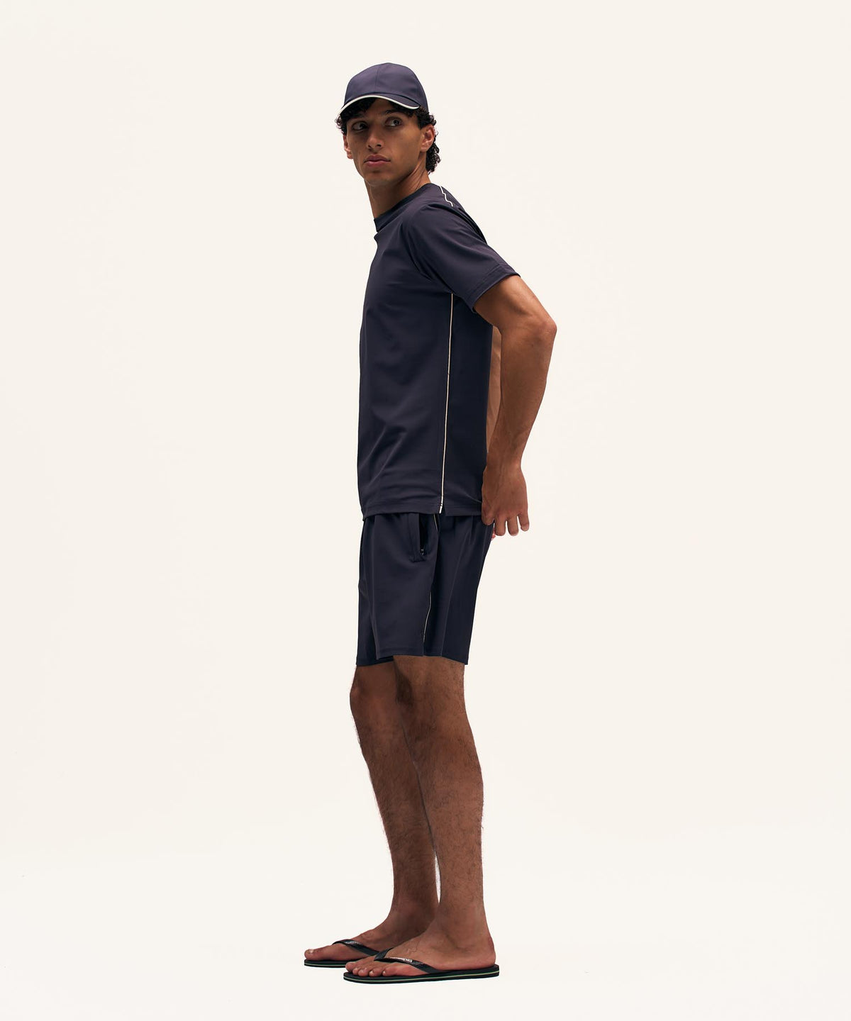 Travel Swimshort Piped | Navy