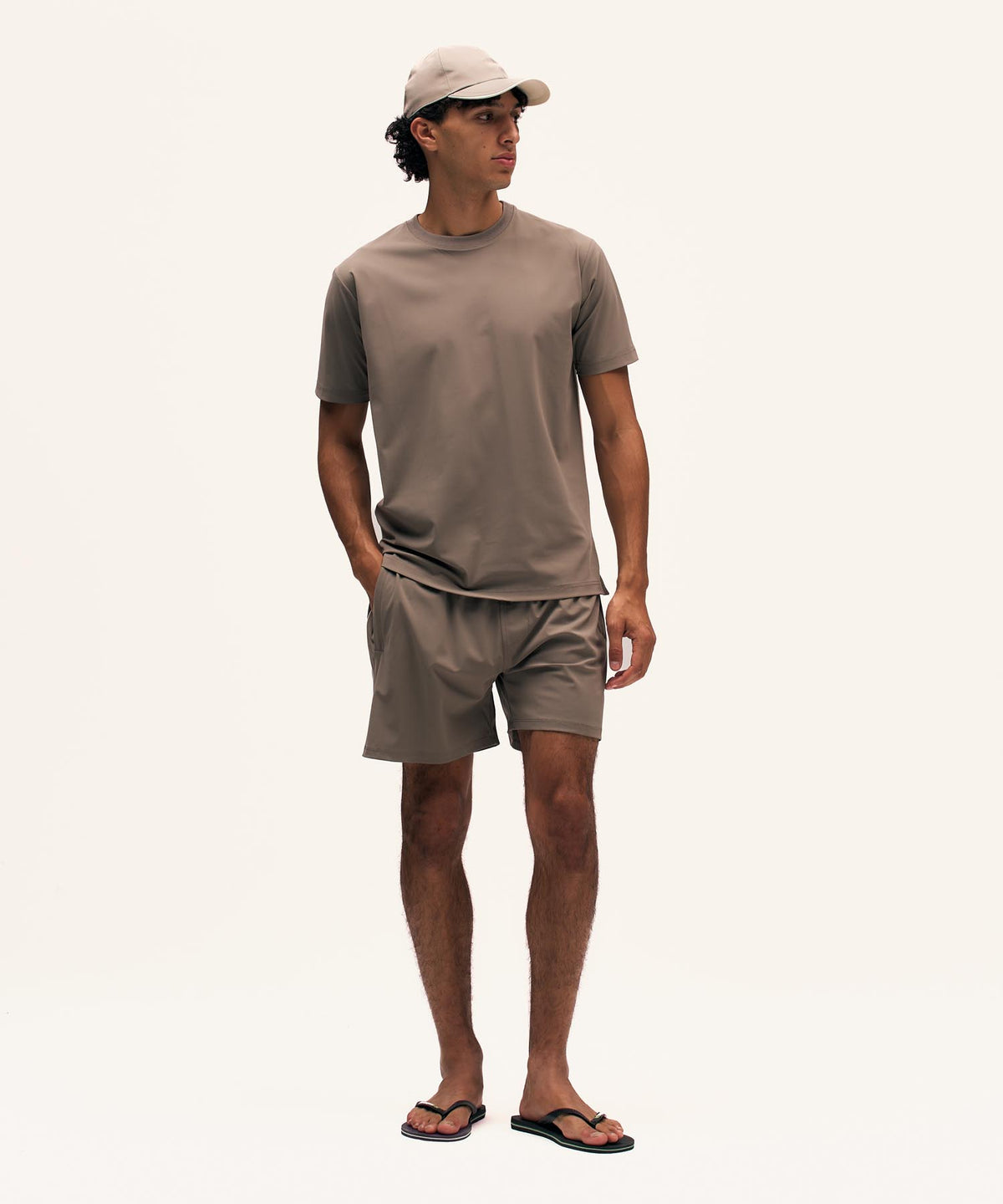 Travel Swimshort Piped | Taupe