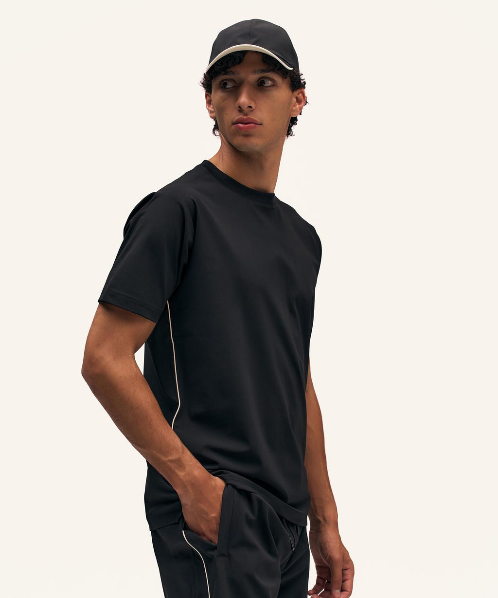 Travel T-Shirt Piped | Black