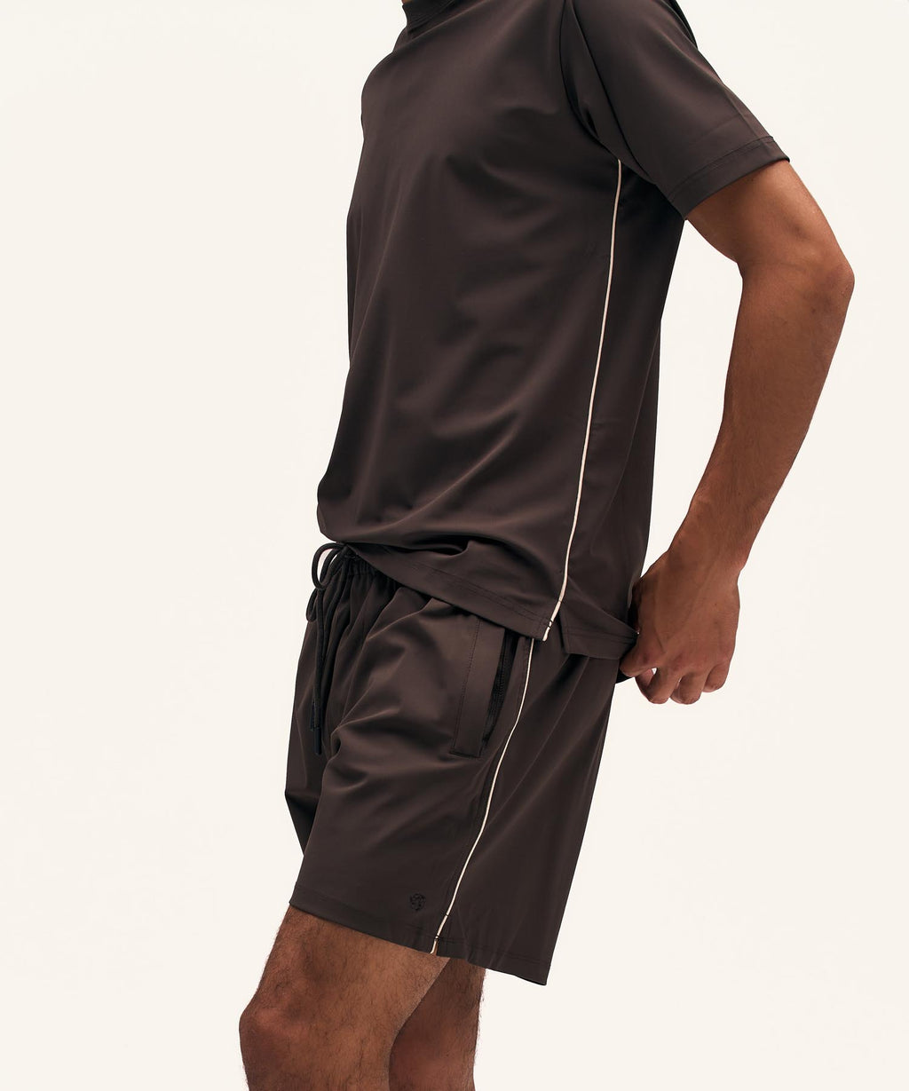 Travel T-Shirt Piped | Brown