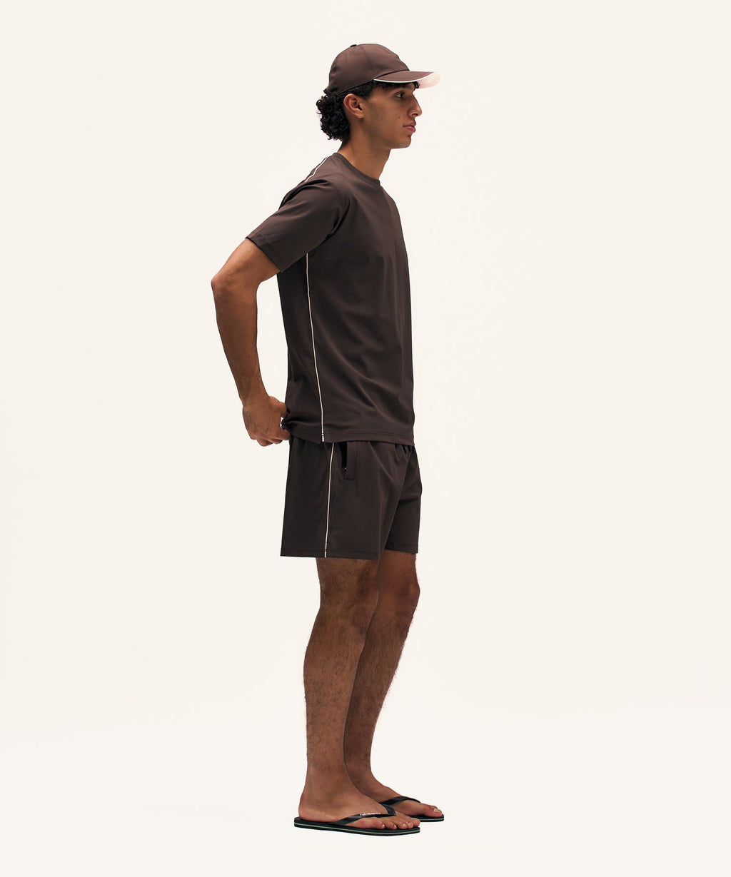 Travel T-Shirt Piped | Brown