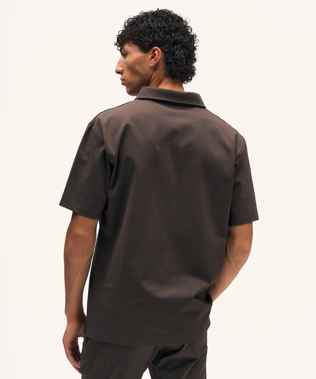 Riviera Buttoned Polo | Brown