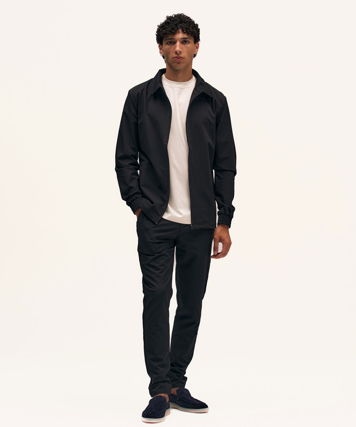 Tracksuit Jacket with Collar | Black