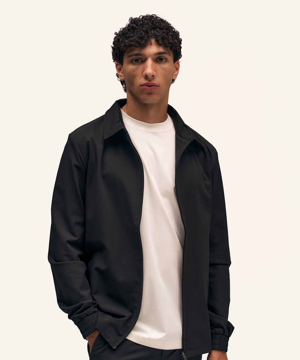 Tracksuit Jacket with Collar | Black