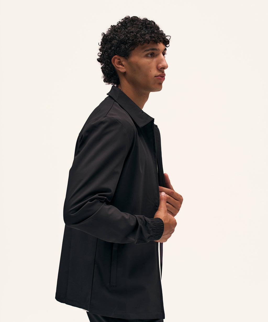 Tracksuit Jacket with Collar | Black