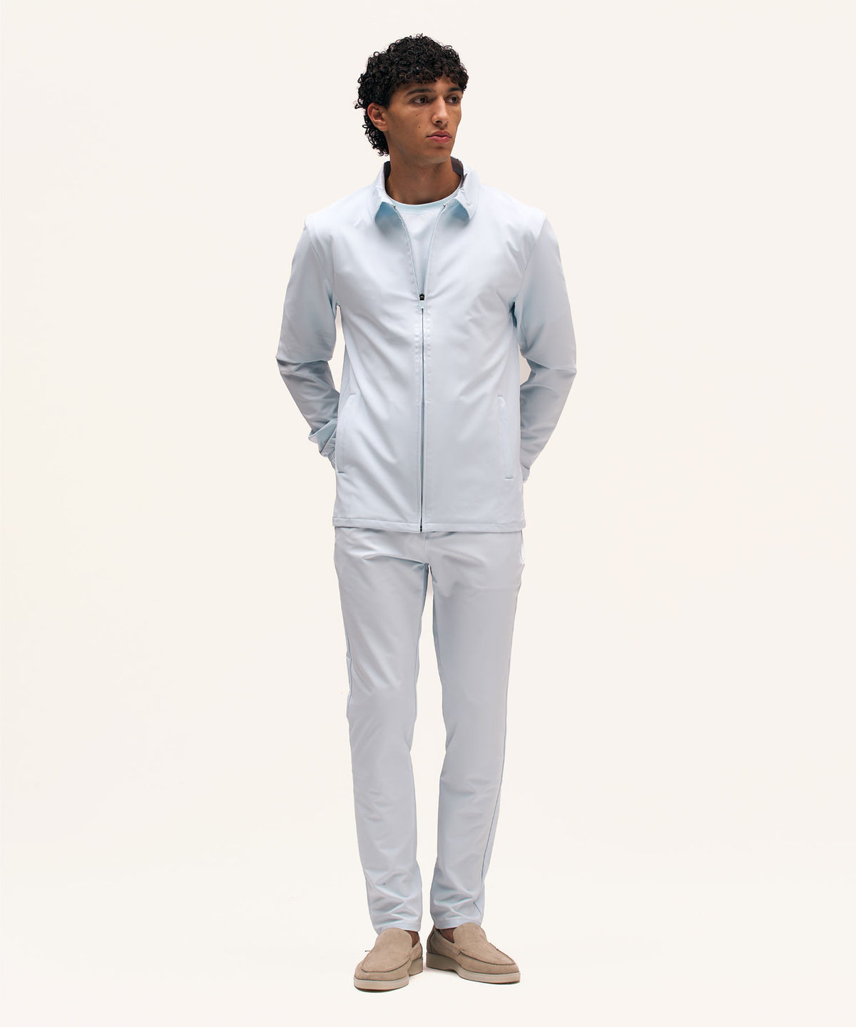 Tracksuit Jacket with Collar | Light Blue