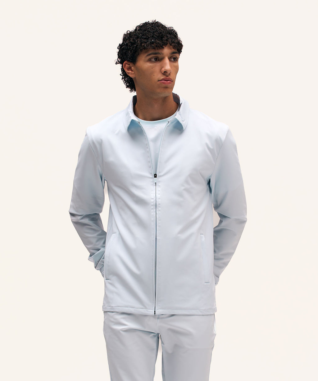 Tracksuit Jacket with Collar | Light Blue