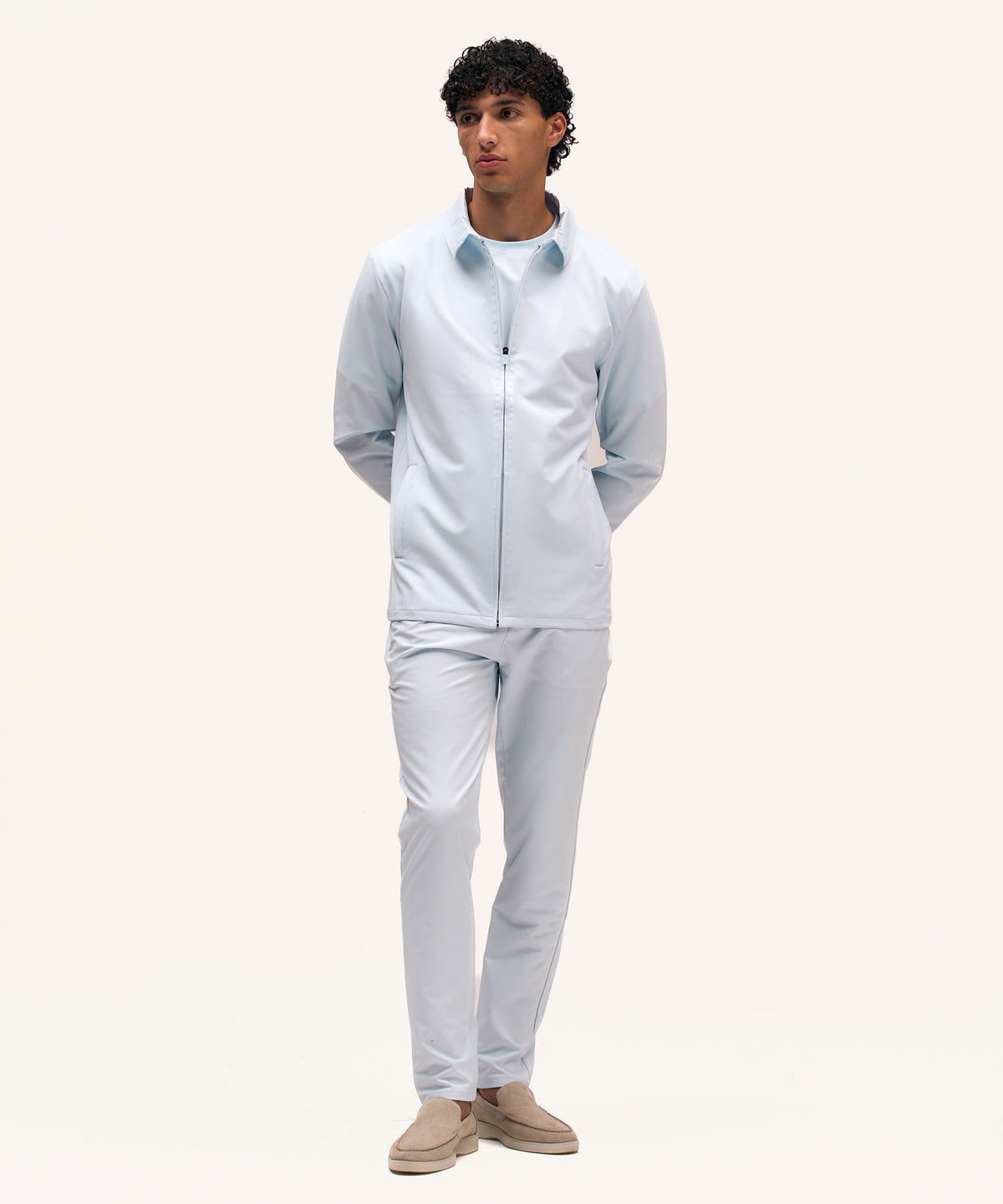 Tracksuit Jacket with Collar | Light Blue