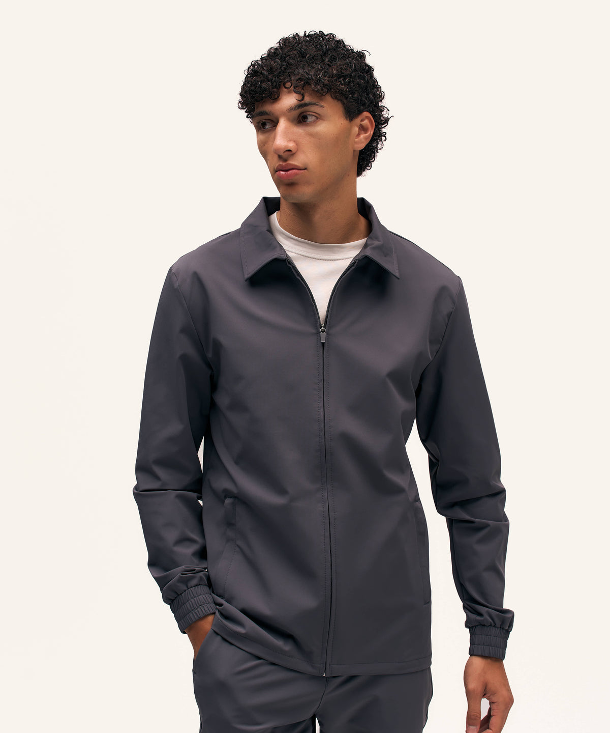 Tracksuit Jacket with Collar | Anthracite