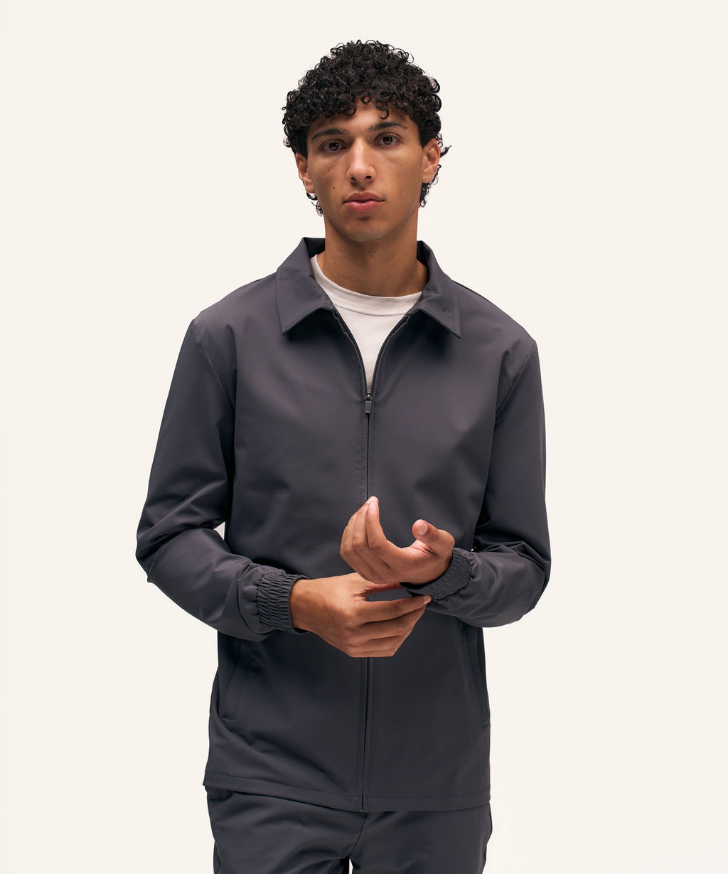 Tracksuit Jacket with Collar | Anthracite